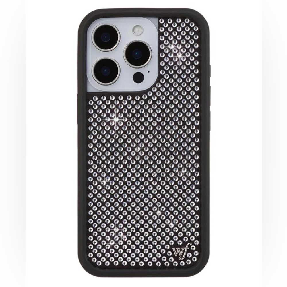 Wildflower Y2K Rhinestone iPhone 16 Pro Case - White/Black